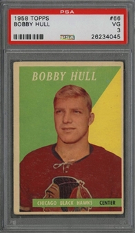 1958 Topps #66 Bobby Hull Rookie Card – PSA VG 3